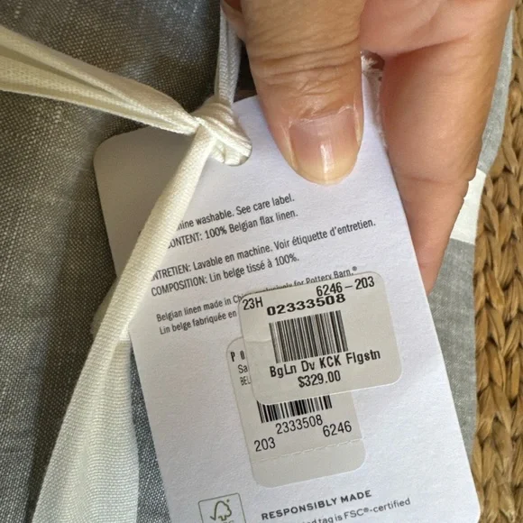 Pottery Barn Gray Belgian Flax Linen Duvet Cover - Picture 3 of 9